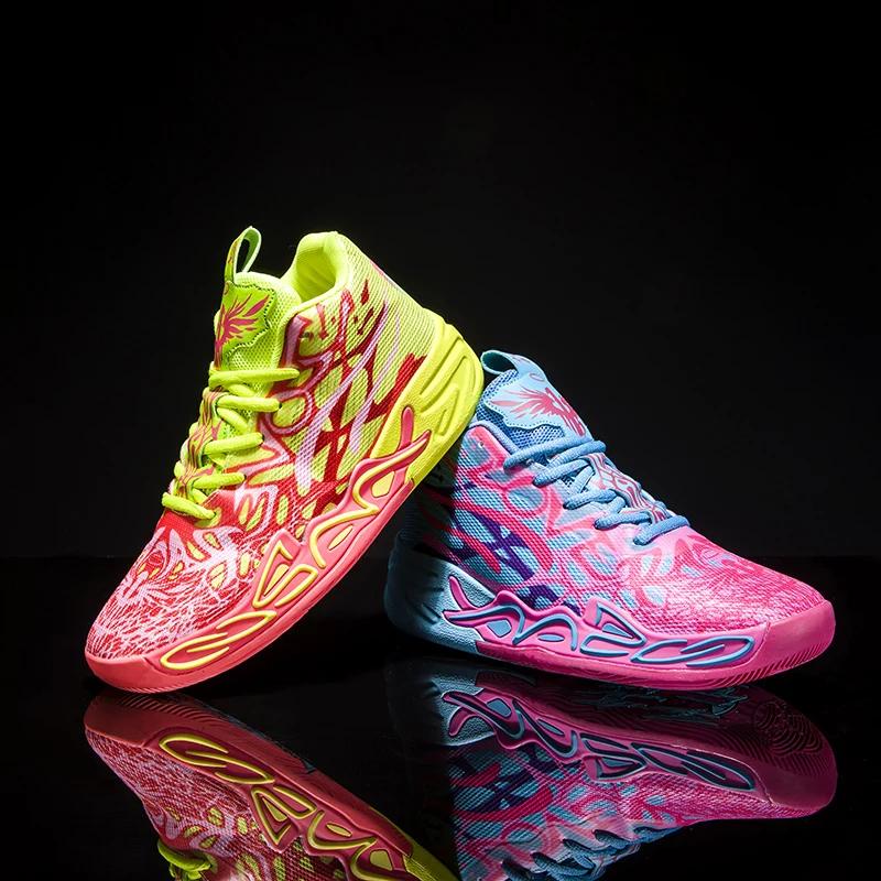 Mens Basketball Shoes Non-Slip Breathable Outdoor Sneakers Fashion Graffiti Sports Training Shoes for Running Walking
