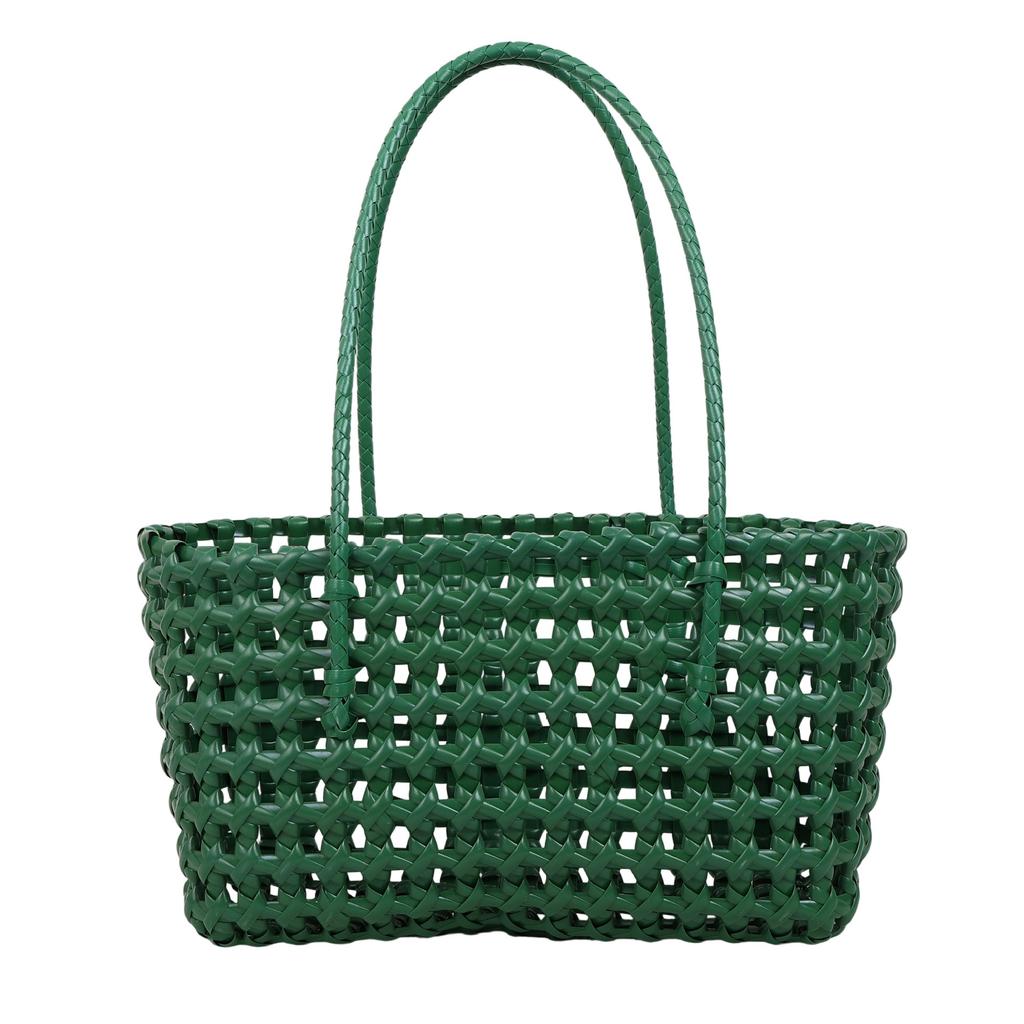 Stylish and simple handbag summer new woven striped hollow bag storage basket pastoral vegetable basket shoulder bag