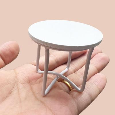 1 szt. 1:12 Mini Żelazny Okrągły Stół Stolik do Herbaty Model Mebli Domku dla Lalek Dekoracja Akcesoria DIY Dla Towarzysza Domowego