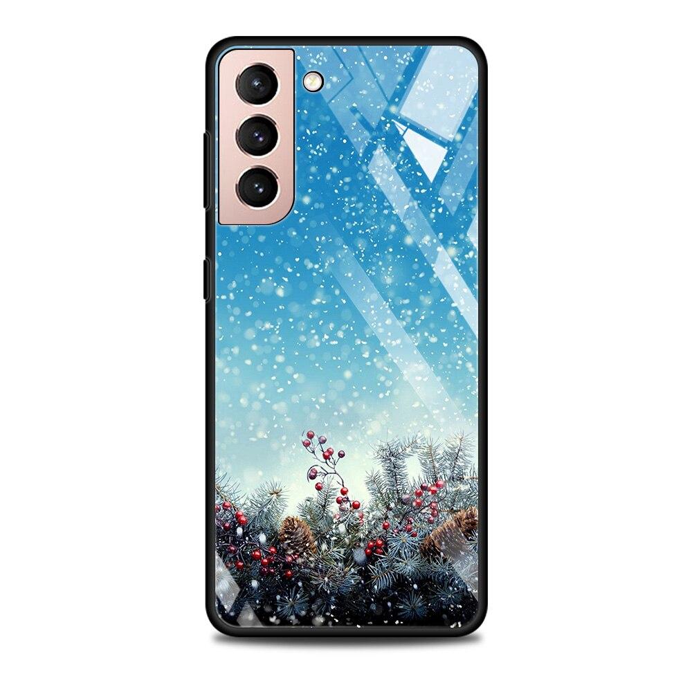 

Весела різдвяна ялинка, сніжинки, загартований чохол для телефону Samsung Galaxy S20 FE S21 S20 Ultra S10 S9 S10e S8 S10 Plus Cover Samsung S8