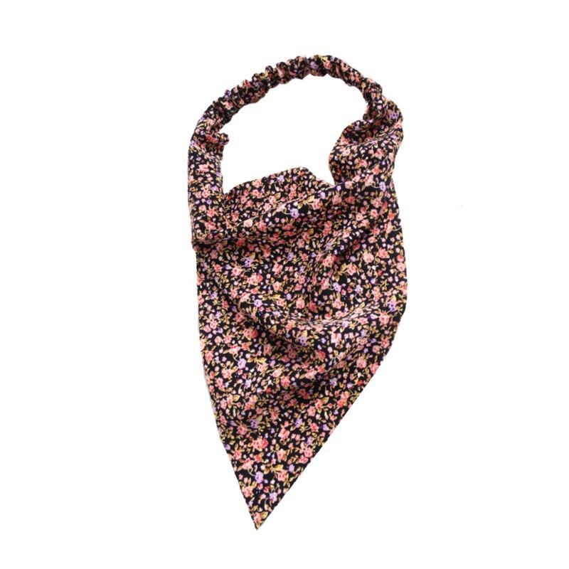 Neue Blumige Stofftasche Turban Haarschmuck Dreieckstuch Haarband Damen Haargummi Elastisches Band All-Match Kopfschmuck