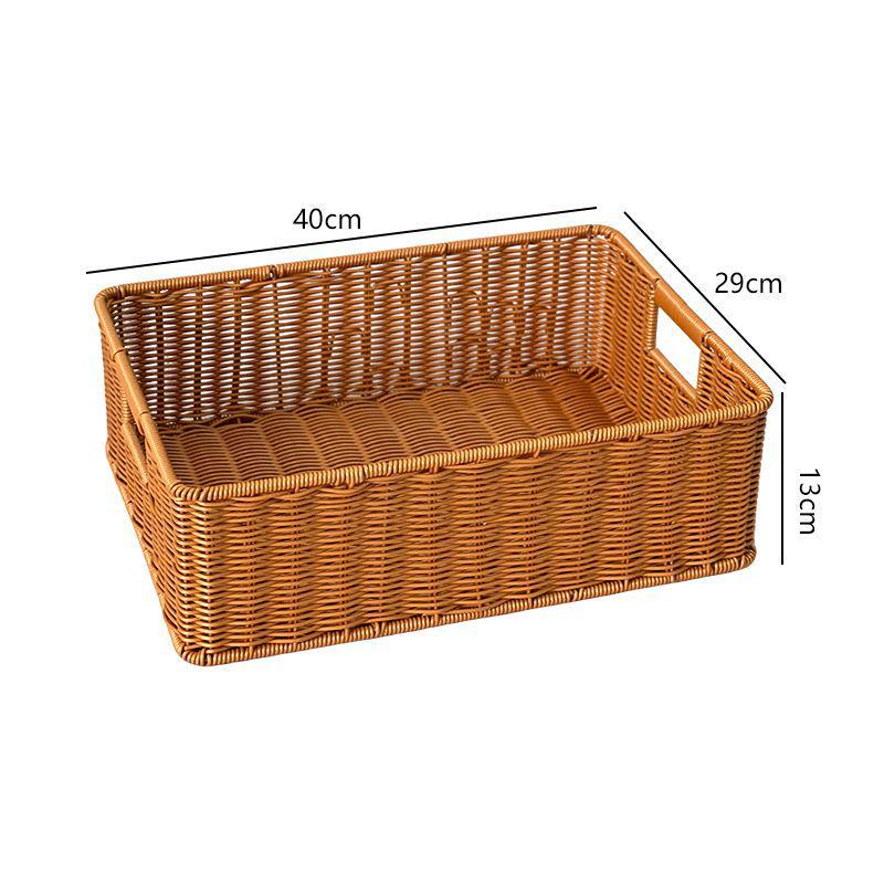 Japanese-Style Woven Rattan Storage Cabinet: Rectangular Organizer for Living Room, TV, Toys, Snacks