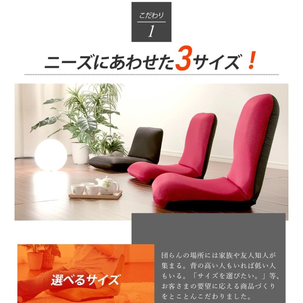 Seltan Seat High Japanese Raku M Mesh Back Muscle Back Made in Japan Chair, Resilience, Chair, Size, Black, Pin, Reclining, A454a-349DBR