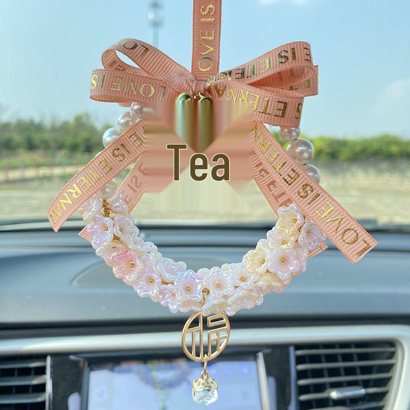 

High-End Peace & Joy Feather Rearview Mirror Pendant Lily of the Valley - Peace and Joy