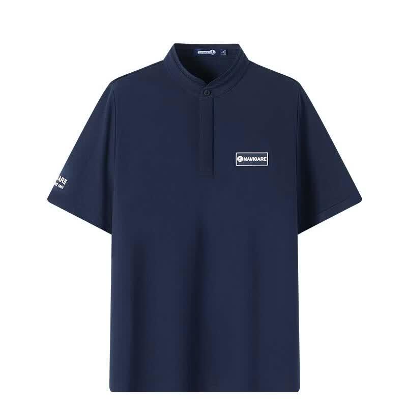 Navigare Men's Summer Skin-Friendly Stand-Collar T-Shirt