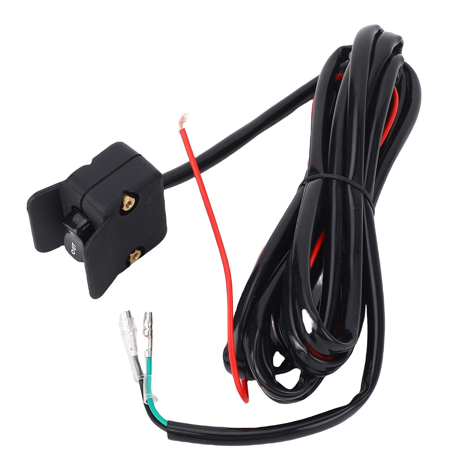 

12V Лебедка UTV Рокерный переключатель-кнопка Вкл Выкл Погодозащищенный Контроль на руле Комплект кронштейна для троса Замена для KFI ST17 S2000