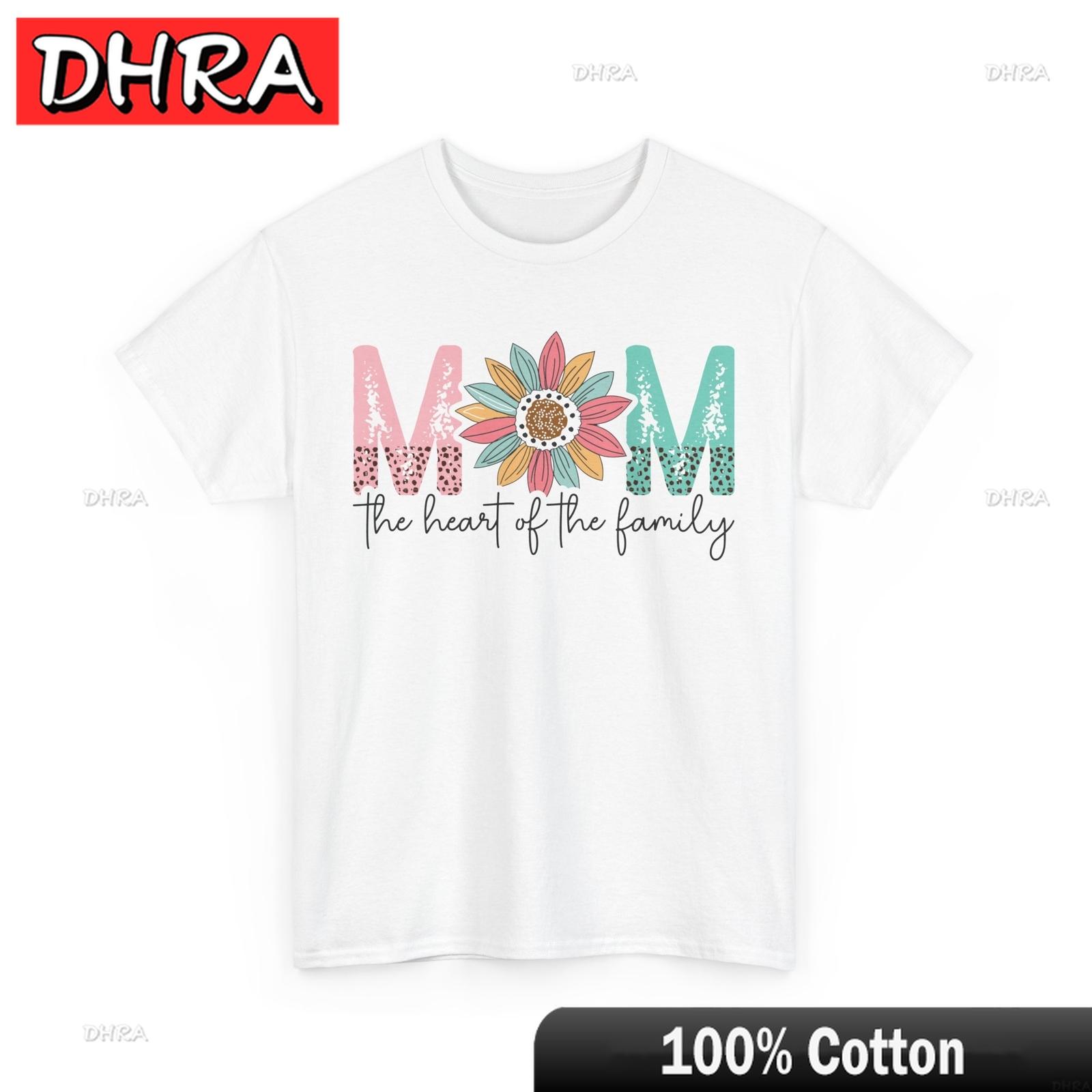 

Mom Heart of The Family TShirt Funny Motherhood Tee Cute Mom Gift Chic Stylish Tshirts Casual Retro Creative Tops for Summer S