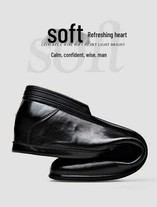 2025 Men's Summer Leather Slip-On Loafers: Soft, Breathable, Deodorant, Low-Cut Shoes for Business & Casual Wear