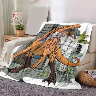 1pc Water Treatment Tyrannosaurus Blanket Soft Throw for Home Decor, Gift Idea, Living Room, Travel, Camping, Car Blankets