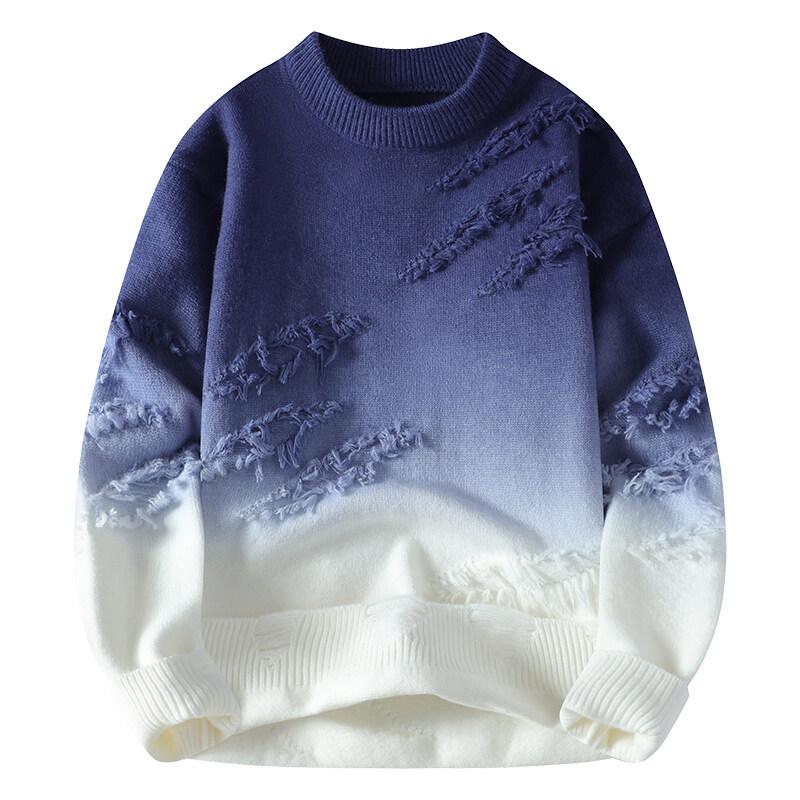 Winterpullover für Herren Männer Dicke Rundhals-Pullover Herren Studenten Jugendpullover Herbst Herren Freizeit Strickwaren Pullover