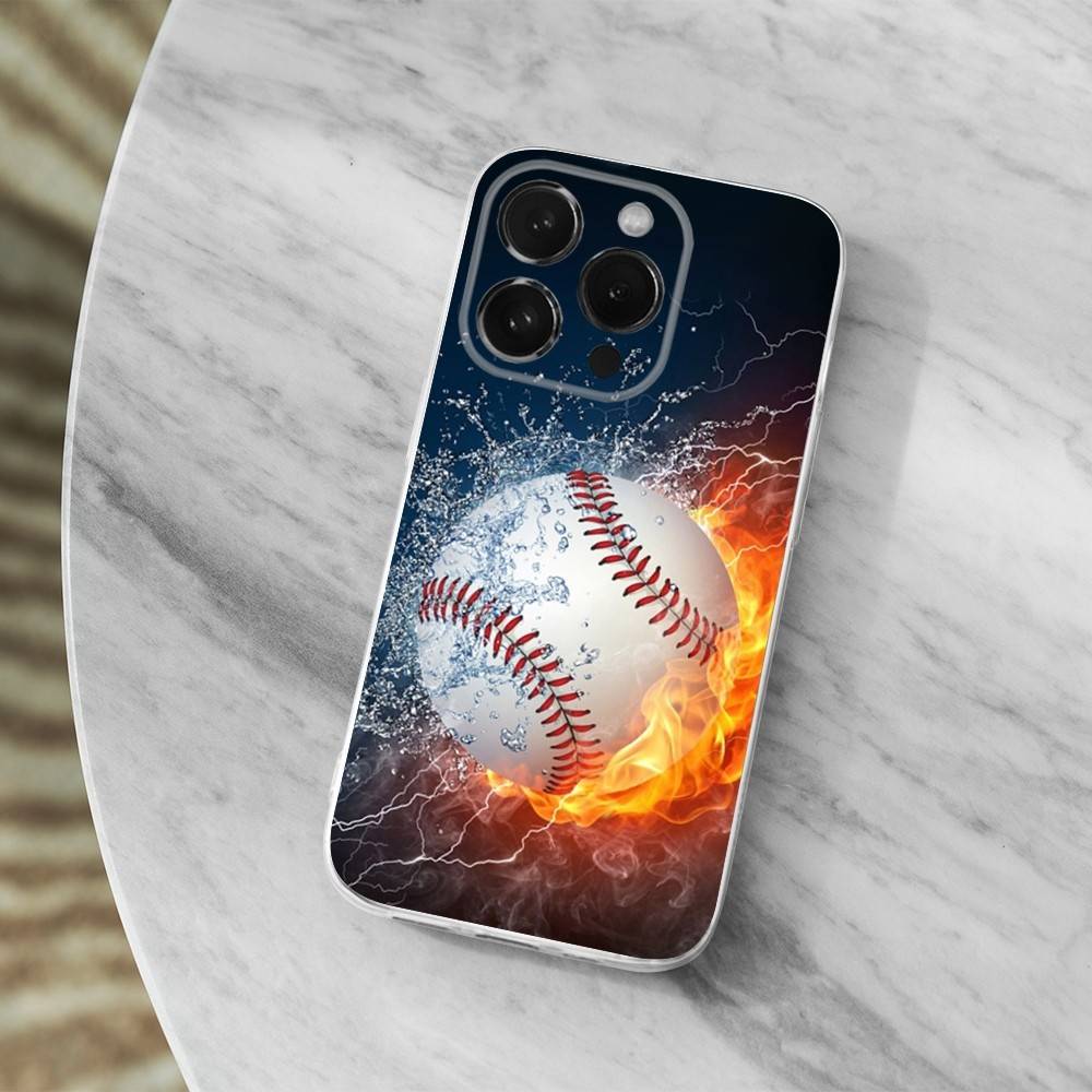 Sport Art Baseball Phone Case For iPhone,14,13,12,15,Pro,Max,Plus,11,17,16,X,XS,XR,SE,Mini Transparent Soft Cover