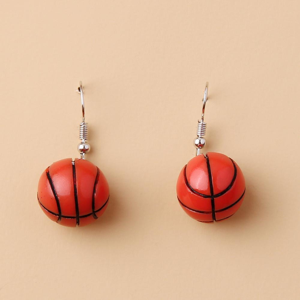 

Resin Creativity Earrings With Basketball Design For Casual Or Wear Party