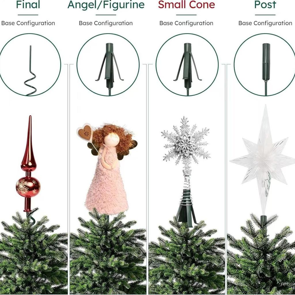 Christmas Tree Topper Stand Sturdy Spiral Holder Twist On Tree Topper Supporter Replacement for Home Indoor Outdoor Xmas Party
