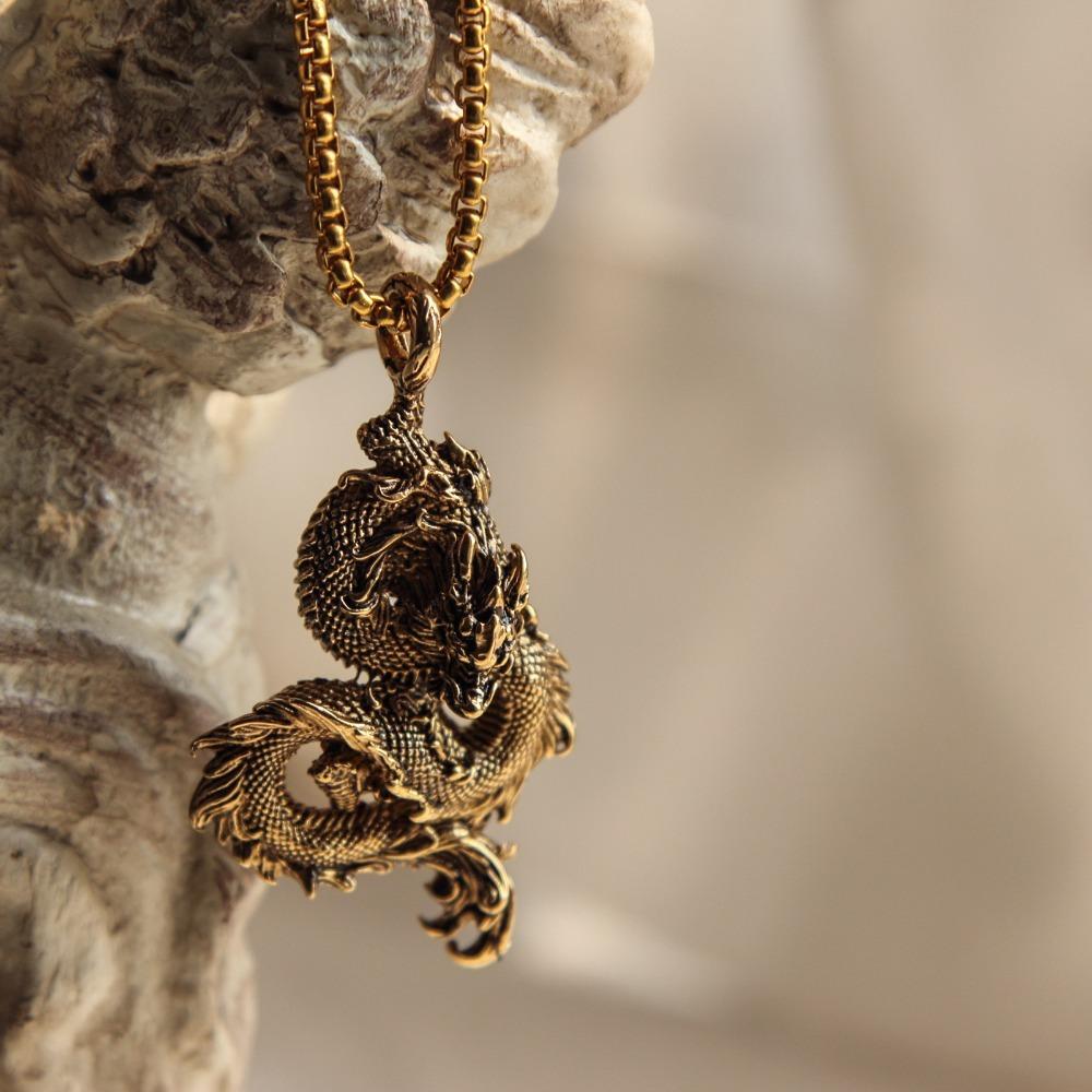 

Простое Новое Нишевое Тренд Металлическое Ожерелье с Подвеской в виде Дракона для Мужчин и Женщин Панк Готика Животное Длинная Цепочка Хип-Хоп Рок Вечеринка ПодвескаЦиркон 60cm