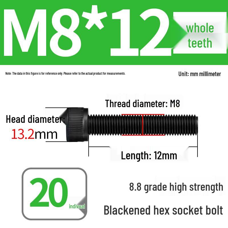 8.8 High-Strength Socket Head Cap Screw Bolt (M4-M20)