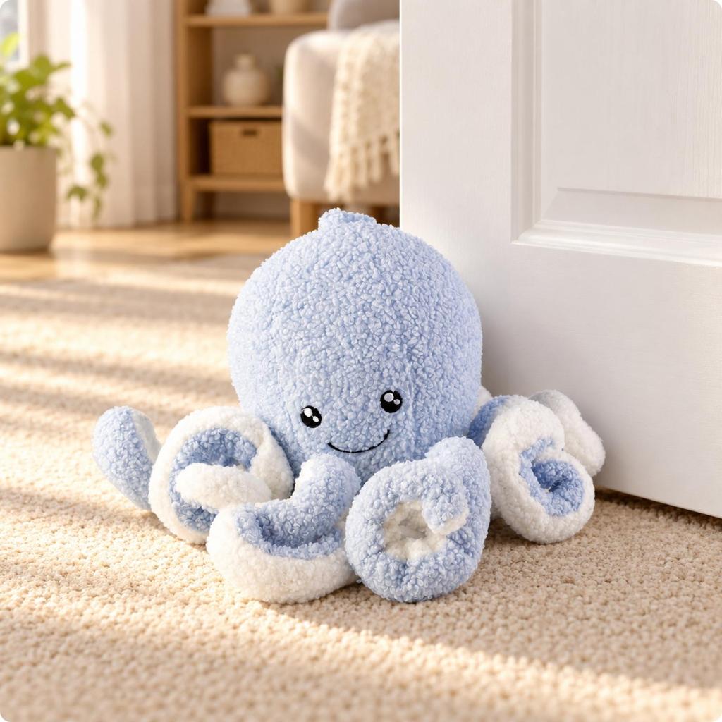 Sea Creature Door Stopper Decorative Doorstop with Top Loop Playful SeaThemed for Kids,