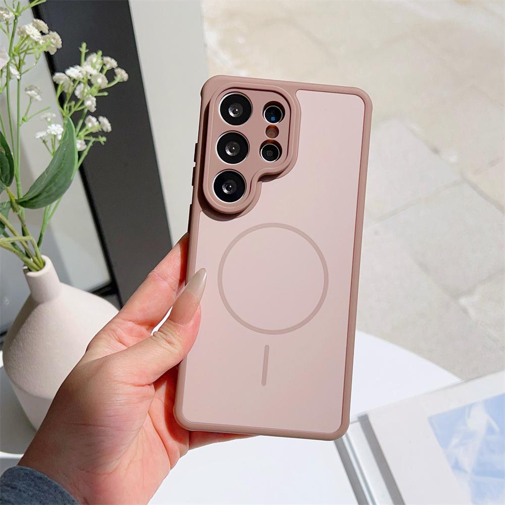 Matte Soft For MagSafe Phone Case for Samsung Galaxy S26 Plus + S25 S24 S23 Ultra Magnetic Wireless Charging Shockproof Cover
