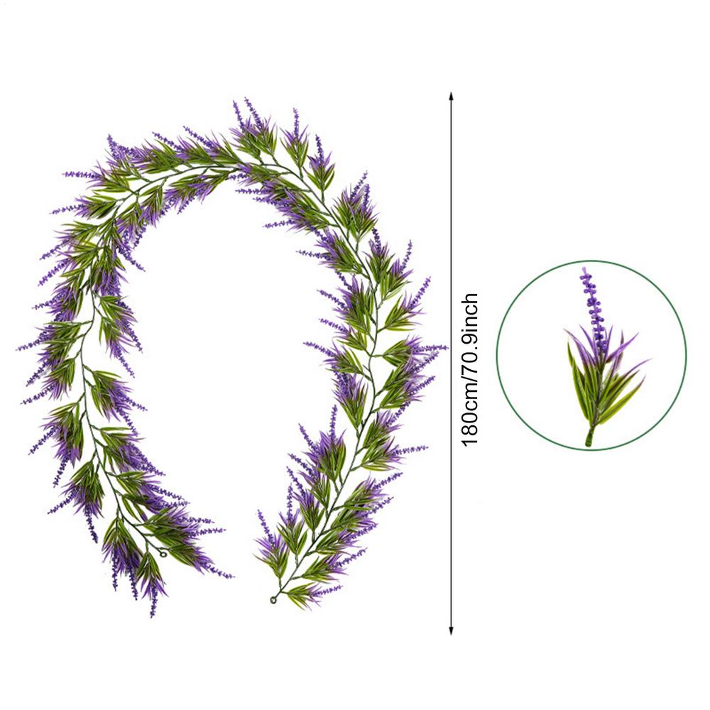 Lavender Garland 180cm Floral Artificial Vines Decoration Purple Garland Decorations For Wedding Party Spring Indoor Outdoor