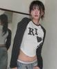 Kimseupeulesikoteunmakes Messi Kiss Raglan Long Sleeve T-Shirt Charcoal (White)