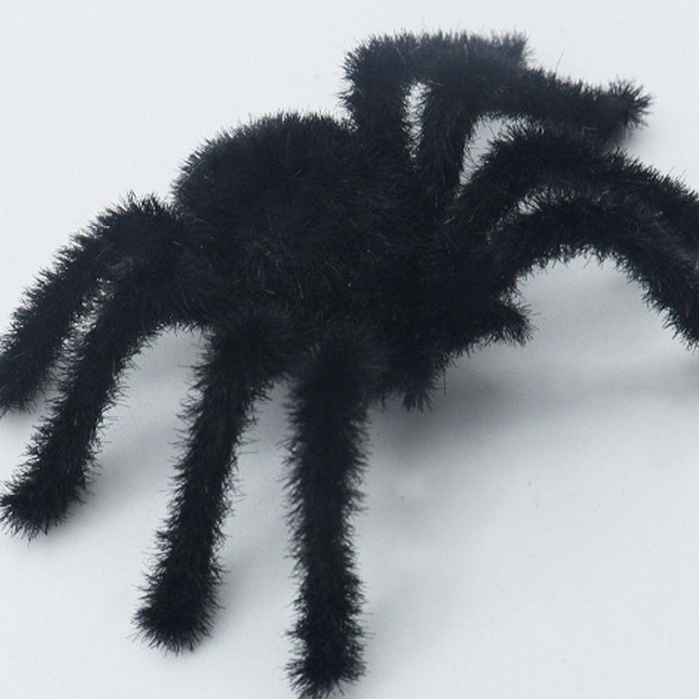 3D Halloween Plush Spider Realistic Artificial Spider Flocking Black Spider  Party Prop