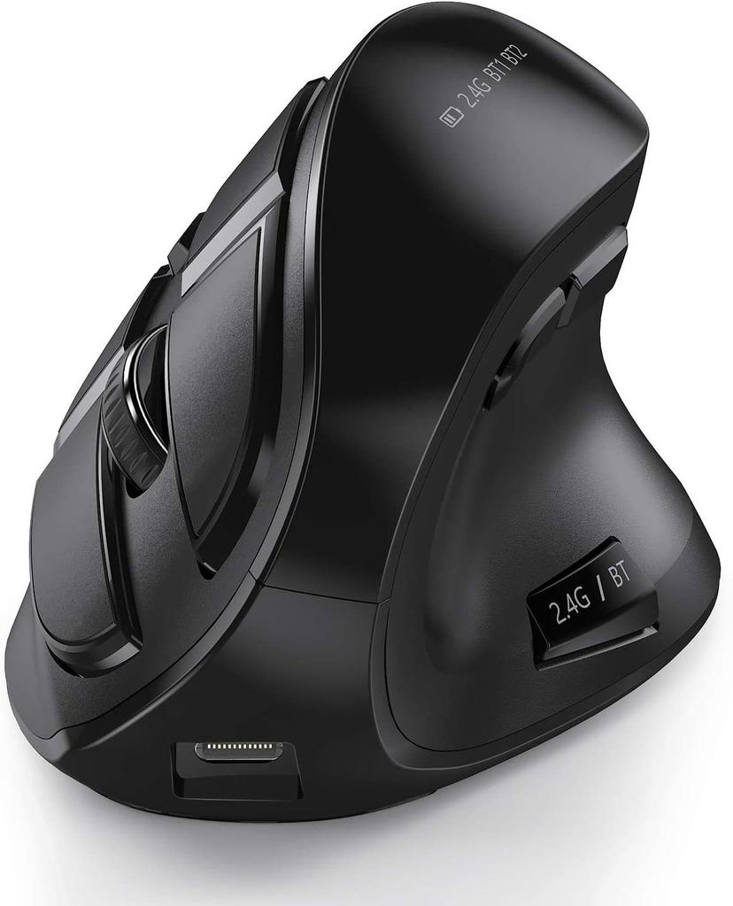 Vogek Bluetooth+2.4G Wireless Vertical Mouse Rechargeable Quiet Click Ergonomic Mice for Laptop Computer Tablet Gaming Mouse