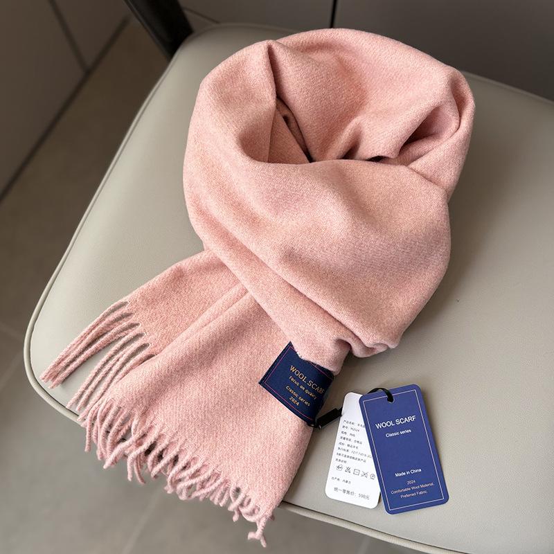 

Ангольский красный шерстяной шарф женский осенне-зимний длинный универсальный однотонный платок зимний мужской и женский теплый шарф 185