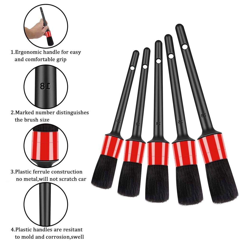 26PCSCar Wash Brush Set Long Handle Car Detailing Brush Car Wash Brush for Interior Cleaning Wheel Gap
