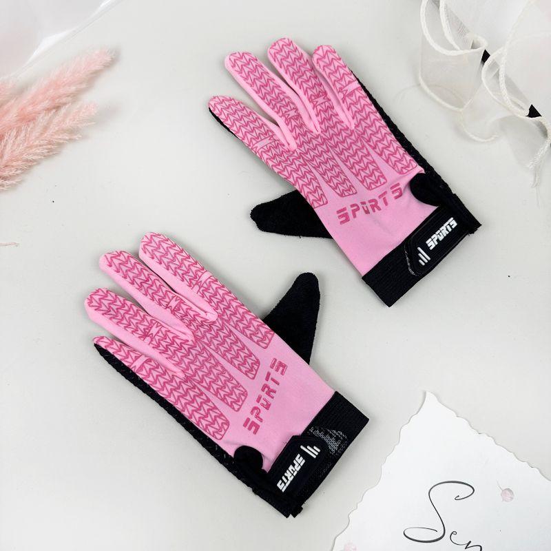 

Kids Cycling Gloves Boys and Girls Summer Ice Silk Thin Full Finger Student Outdoor Sports Anti-Slip Cycling Kids Ice Silk full pink M