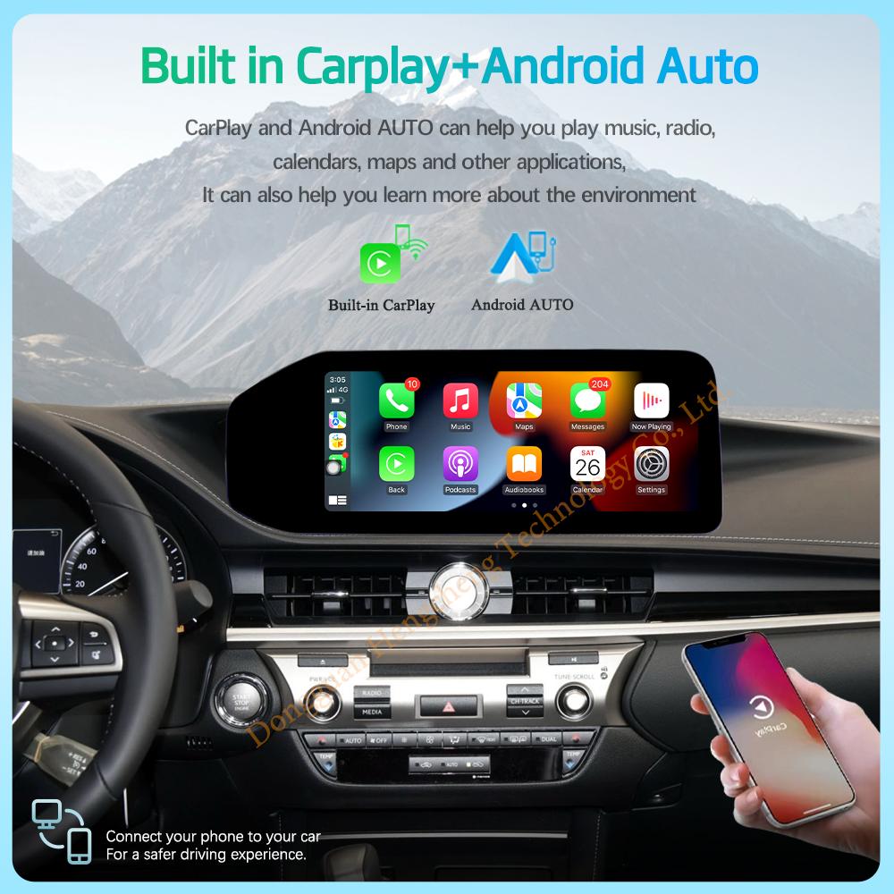 For Lexus ES200 ES250 ES350 ES300H 2013-2017 Car Multimedia Player 12.3" GPS Navigation Android13 8+128G CarPlay 4G 360Camera