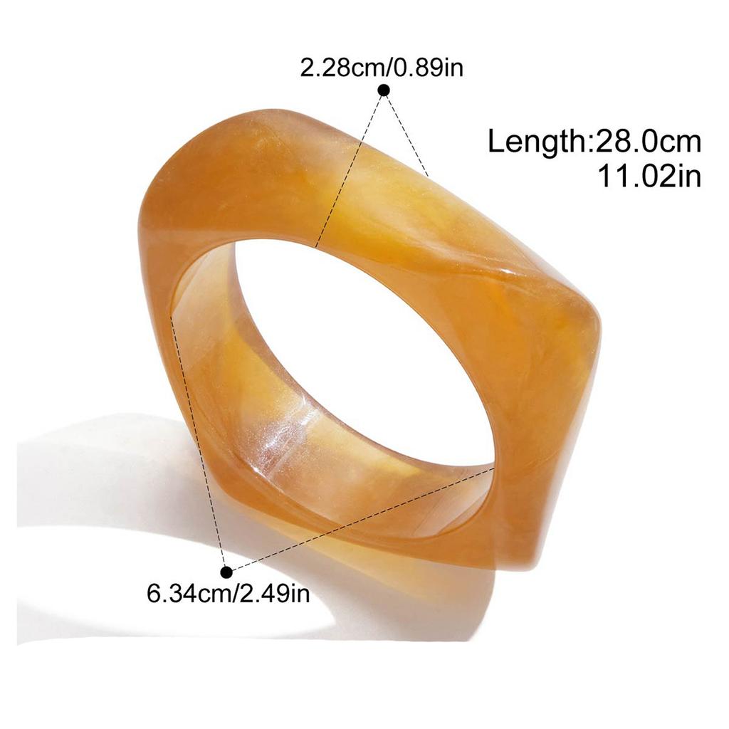 Yori Hot Style White Black Brown Resin Chunky Hoop Bracelet Bangle Daily Trendy Jewelry Gift Waterproof Accessory