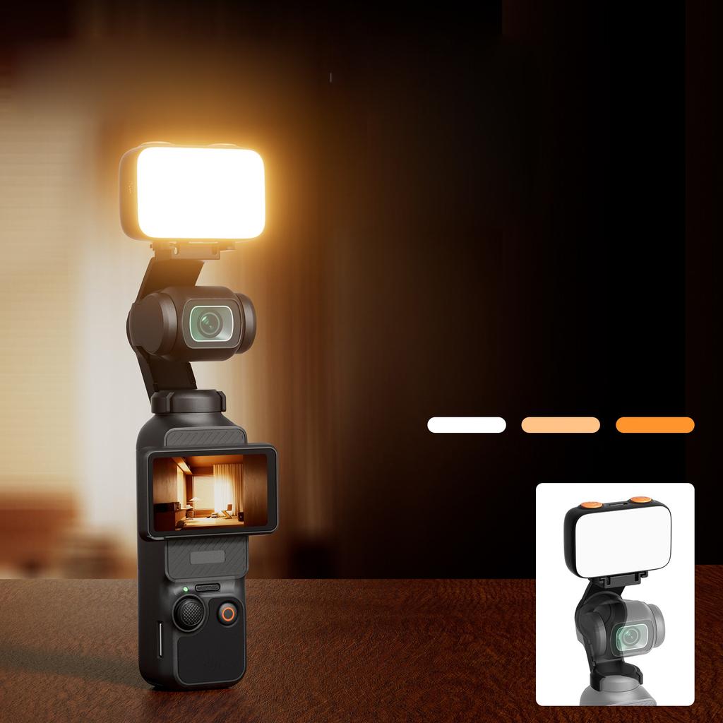 Portable Type C Rechargeable Auxiliary LED Fill Light LED Video Light for Pocket 3 Action Camera Adjustable Brightness