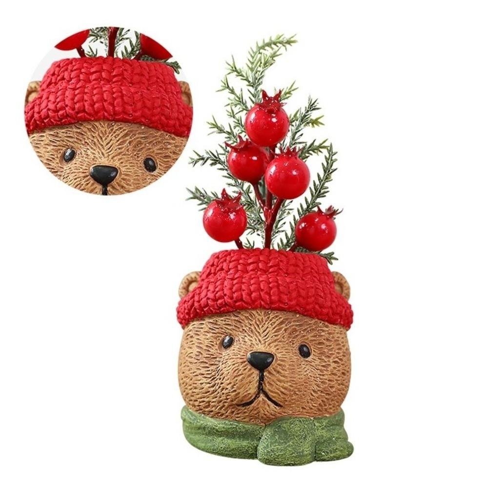 Kunstbeeren-Bonsai aus Harz, Bär, Weihnachtsmann-Ornamente, Tischdekoration