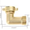 Gartenschlauchverbinder 90-Grad-Winkel Massivmessing-Adapter Wasserrohr-Bogenstück mit 4 zusätzlichen Dichtungen