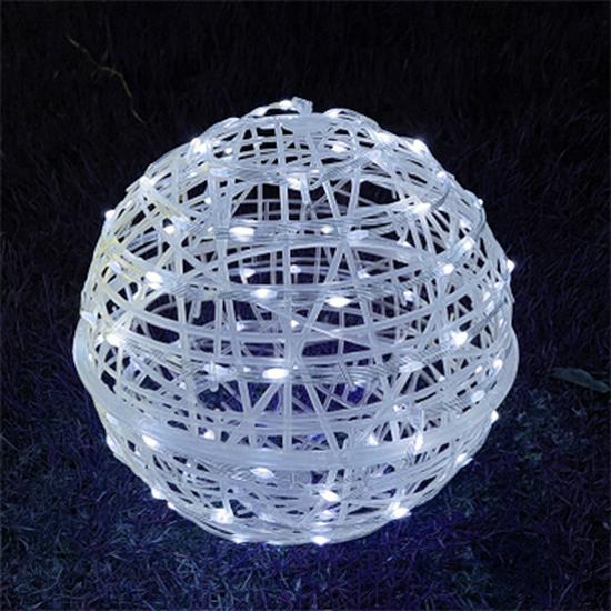 Waterproof Solar Rattan Ball String Lights for Outdoor Trees and Courtyard Decoration