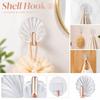 Seashell Shaped Wall Hook for Bathroom and Door Back Adhesive Mount Coat Towel Holder No Drilling Required