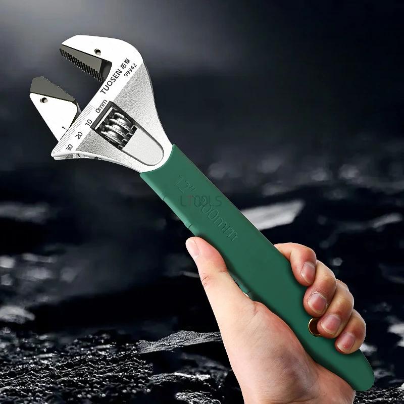 Adjustable Universal Wrench - Carbon Steel Electroplated with Durable Plastic Handle (Durable, High-Strength Hand Tool for Car)