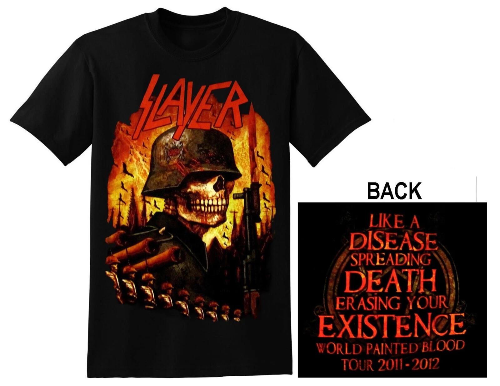 SLAYER cd lgo World Painted Blood INVASION Official 2-Sided SHIRT SMALL New oop 4XL