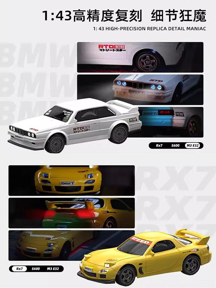 Drift 1/43 Mini Fjernstyret Bil 2,4 GHz Fuldstændig Proportional 3-Trins Variabel Hastighed JDM Drift Fjernstyret Bil Skrivebord DrengBørnsLegetøj Gave