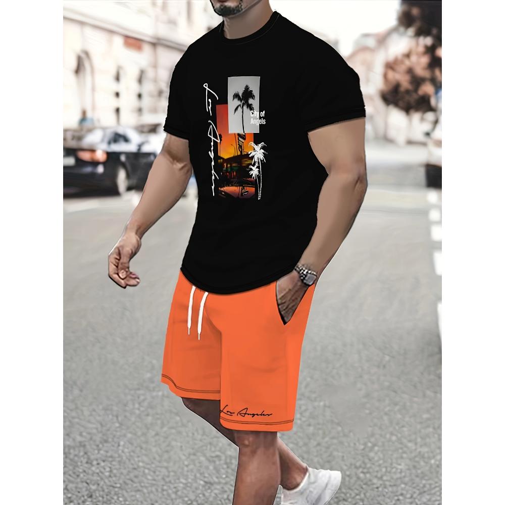 Men's Short-sleeved Shorts Casual Suit Fashionable Simple Sports Suit Comfortable Breathable Unisex Sports Clothing