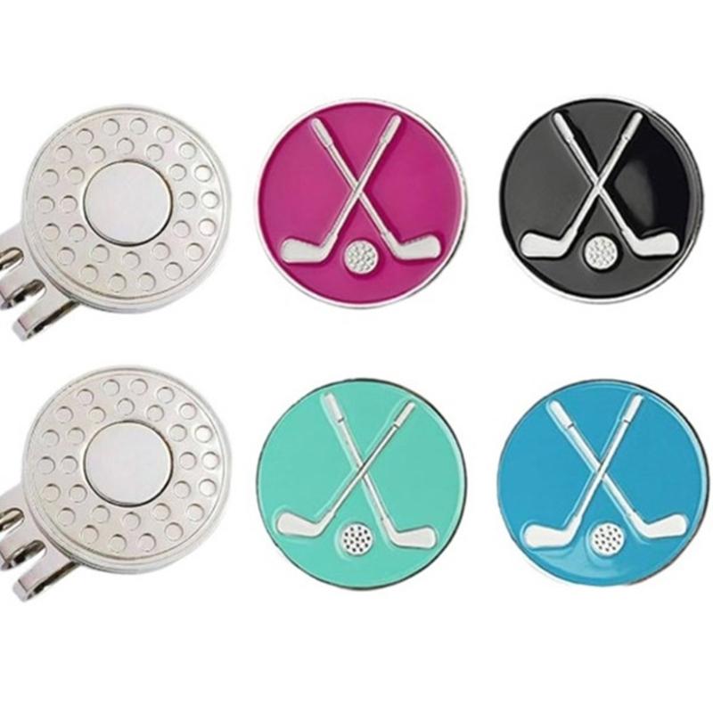 Metal 1inch Golf Balls Marker Hat Clip Golf Balls Marker Golf Gift Assorted Pattern Metal Hat Clip Magnetic Golf Marker