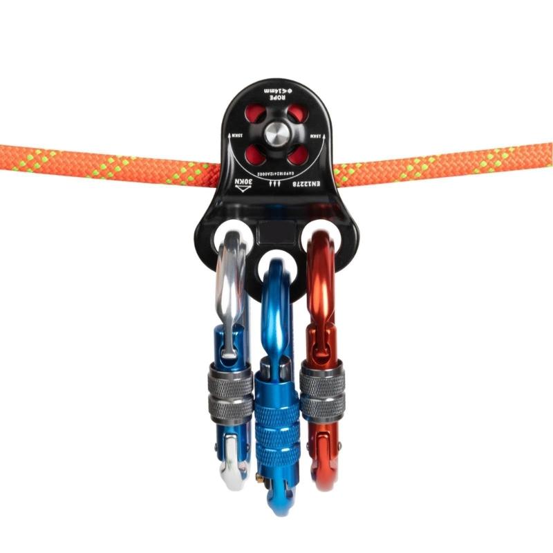 Double Bearing Pulley System Climbing Pulley for Childrens Ziplines Climbing Activity Ensuring Smooth Operations