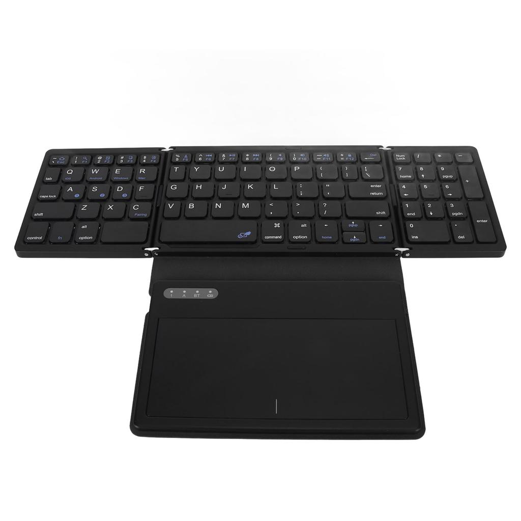 Foldable Bluetooth Keyboard Low Latency Bluetooth 5.1 Full Size Keyboard with Large Touchpad for IOS for Android for