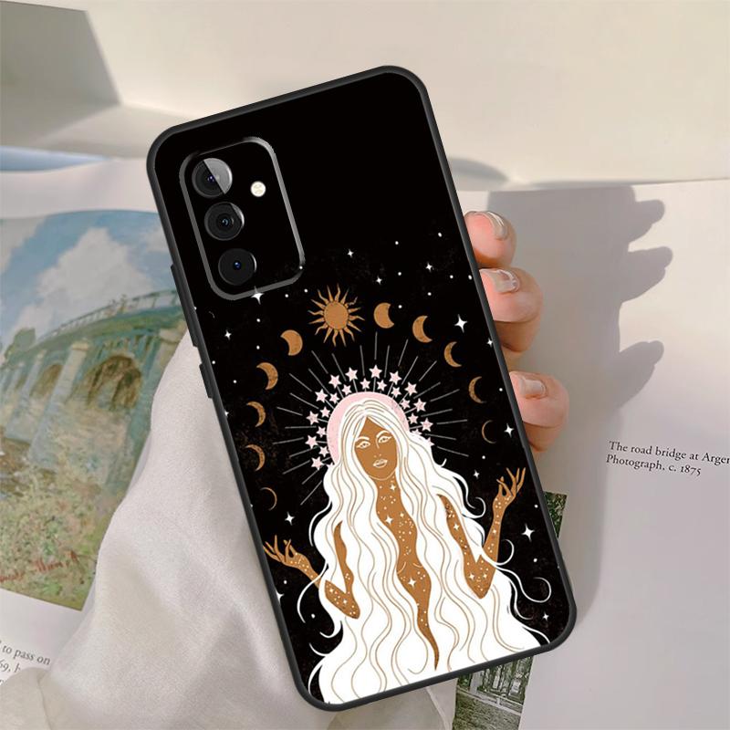 Crescent Moon Tarot Stars Sun Case For Samsung Galaxy A52 A32 A12 A22 A16 A26 A36 A56 A06 A55 A35 A15 A54 A34 A14 A13 A53