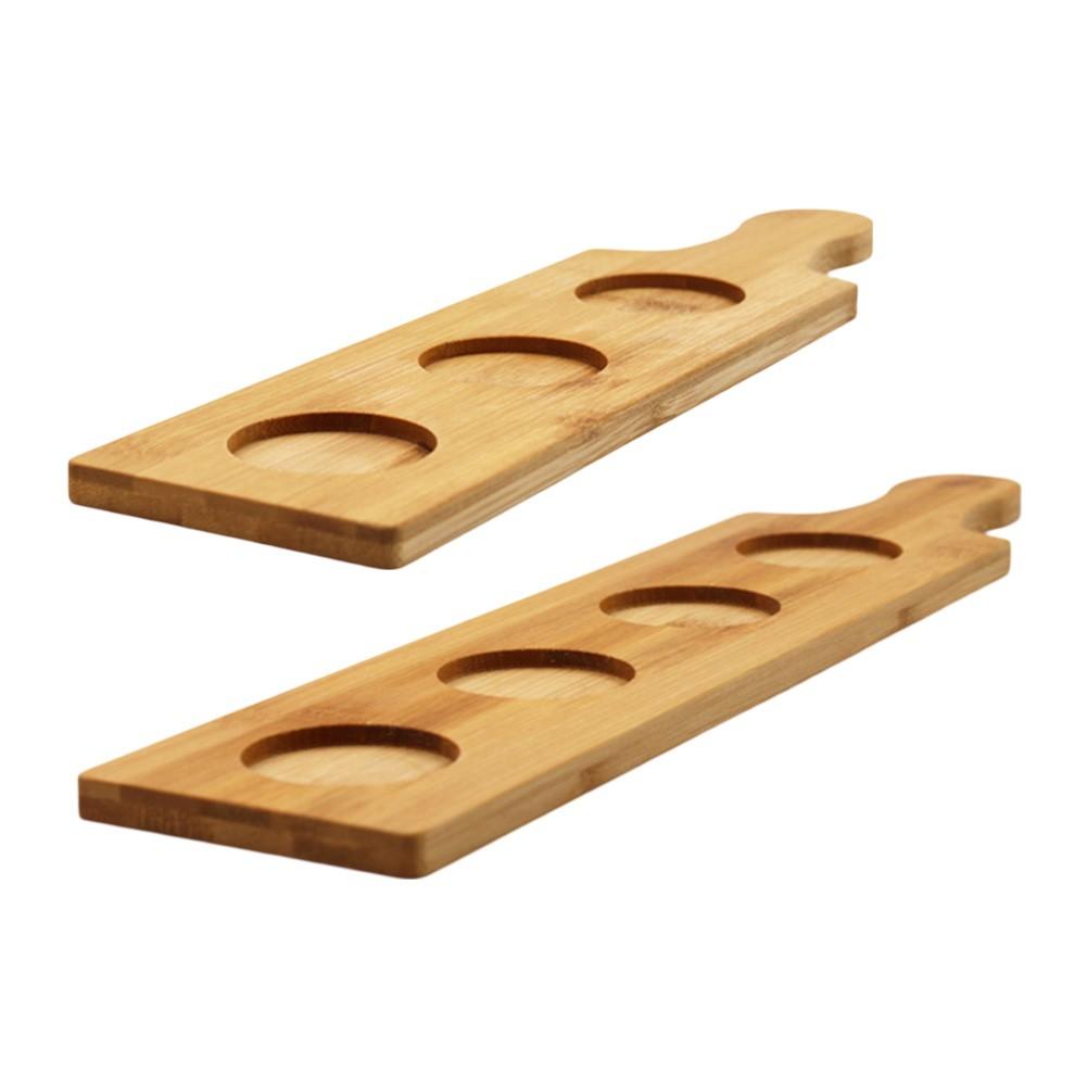 Sturdy Wood Serving Tray for Small Capacity Glasses Easy Maintenance