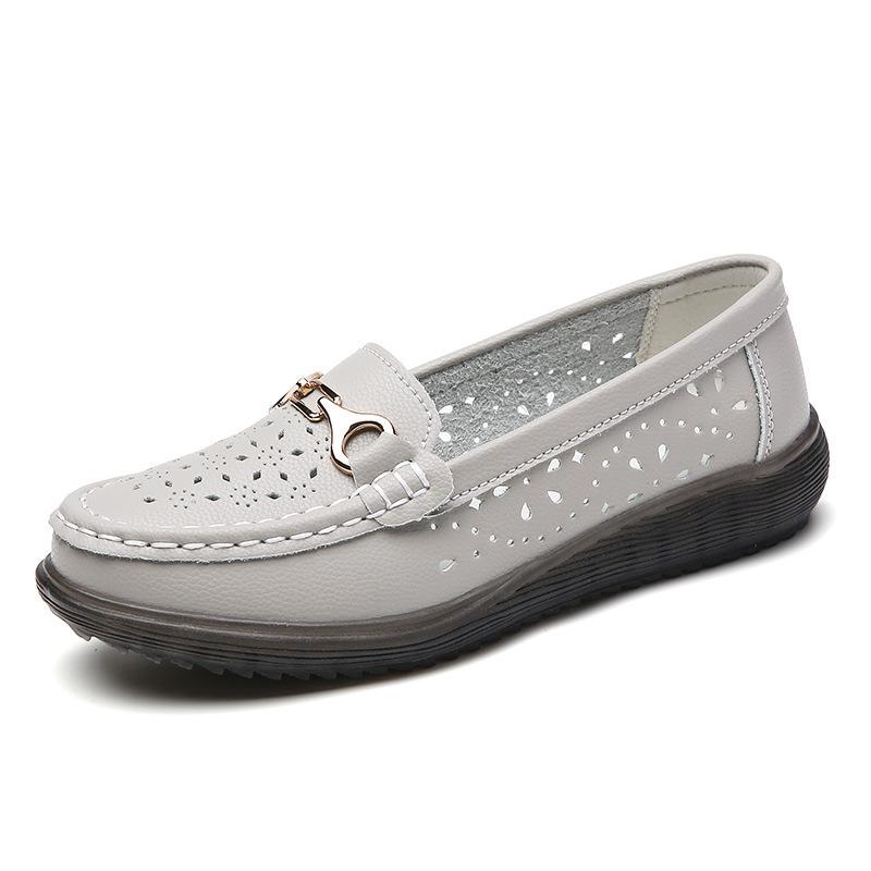 Women's Hollow Round Head Light Mouth British Style Loafers