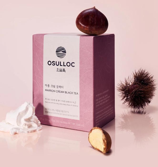 OSULLOC Marron Cream Black Tea 10 Sachets | Sweet Korean Jeju Chestnut Tea