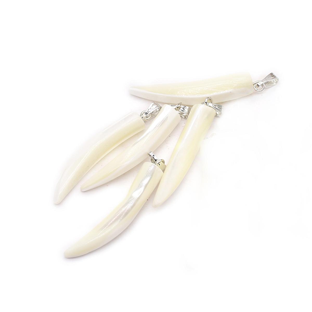 

5 шт. Белый натуральный кулон цвета слоновой кости в форме ракушки, модные женские и мужские подвески для изготовления ювелирных изделий, ожерелья своими руками, подарок на Новый год ко Дню святого Валентина 5Pcs/3.6×0.8cm белый