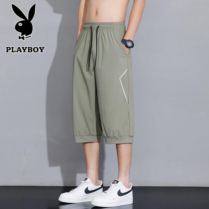 PLAYBOY Men s Ice Silk Quick-Dry Capri Shorts 5XL