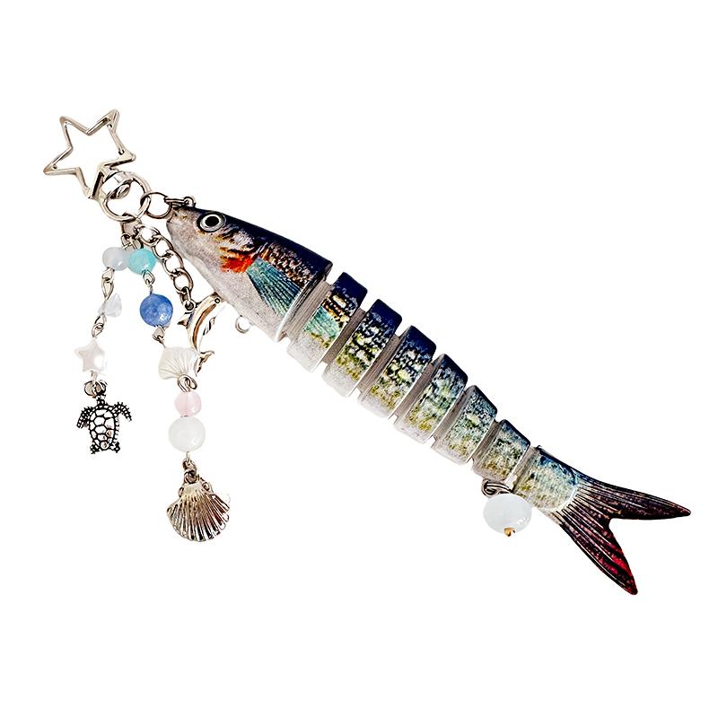 

1 шт. Подвеска-шарм с бусинами для любителей рыбалки, подвеска с бусинами, креативные подарки, брелок, забавная форма рыбы, оригинальный подарок, многоцветный
