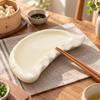 Dumpling Serving Plate Glossy with Pointed Extension Smooth Salad